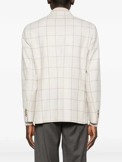 Latorre Grid-pattern Blazer In Animal Print