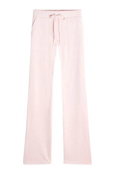 Juicy Couture Straight Leg Velour Track Pants In Pink