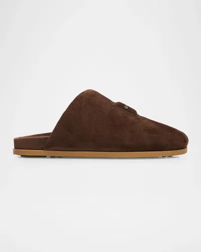 Givenchy Puffy Mules In Suede In Dark Brown
