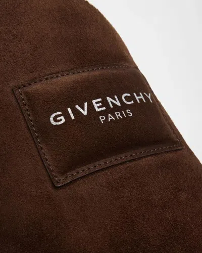 Givenchy Puffy Mules In Suede In Dark Brown