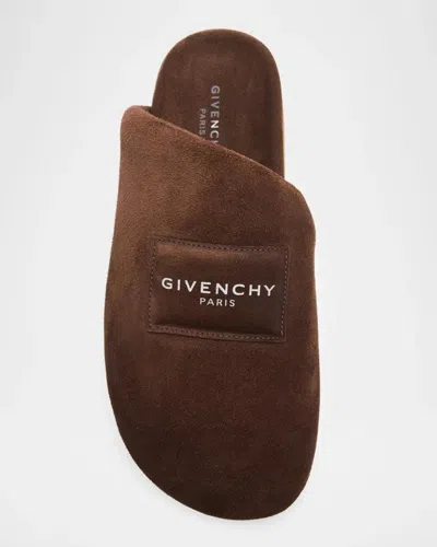 Givenchy Puffy Mules In Suede In Dark Brown
