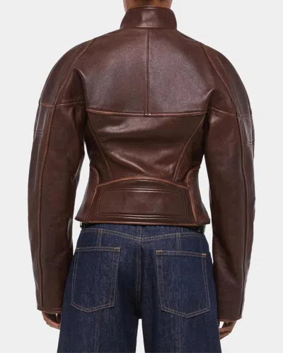 Helmut Lang Leather Saddle Jacket Saddle In Brown