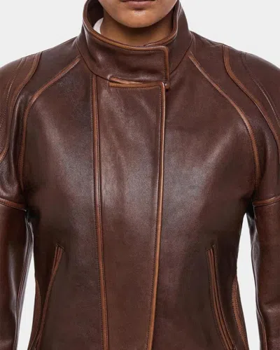 Helmut Lang Leather Saddle Jacket Saddle In Brown