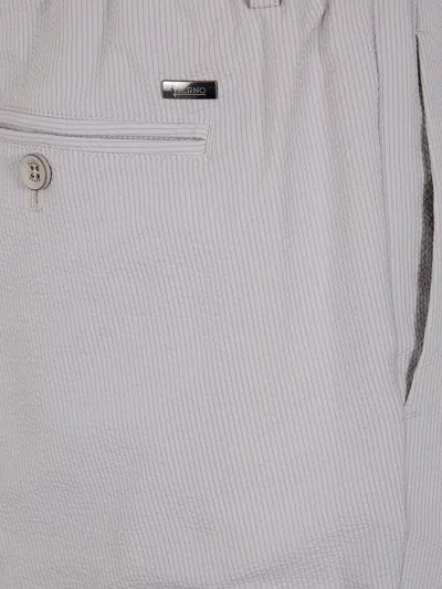 Herno Seercrease Tailored Trousers Belt Loops Pockets In Gray