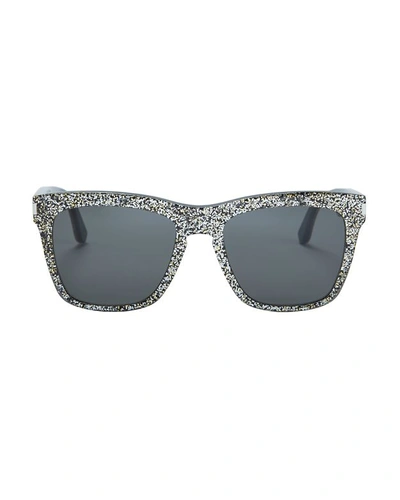 Shop Saint Laurent Devon Glitter Sunglasses