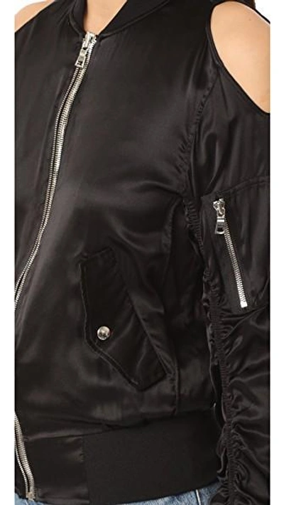 Shop Rta Jester Cold Shoulder Bomber Jacket In Noir