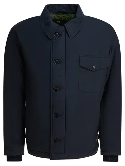 Buzz Rickson's Button Fastening Patch Pocket Jacket In Blue