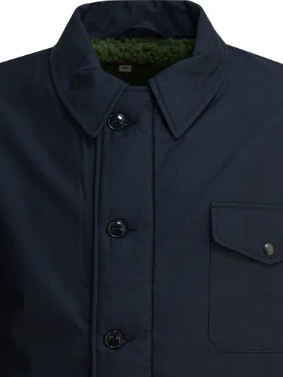 Buzz Rickson's Button Fastening Patch Pocket Jacket In Blue