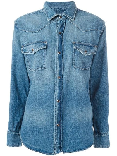 Shop Current Elliott Denim Shirt In Blue