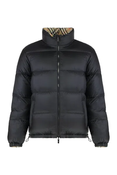 Burberry Quilted Jacket With Distinctive Plaid Pattern In Metallic