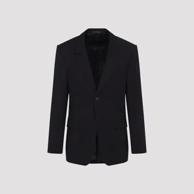 Balenciaga Long Sleeve Single Breasted Tailored Jacket In Black
