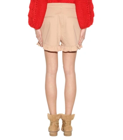 Shop Ganni Phillips Cotton Shorts In Culae Saed