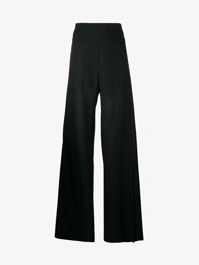 Shop Ann Demeulemeester Slit Wide-leg Trousers In Black