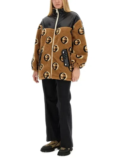 Gucci Oversized Jacket Featuring Contrast Panels In Neutral