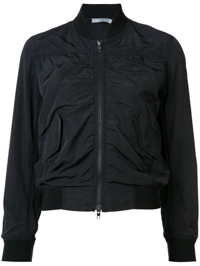 Vince Washed Shrunken Bomber Jacket, Black