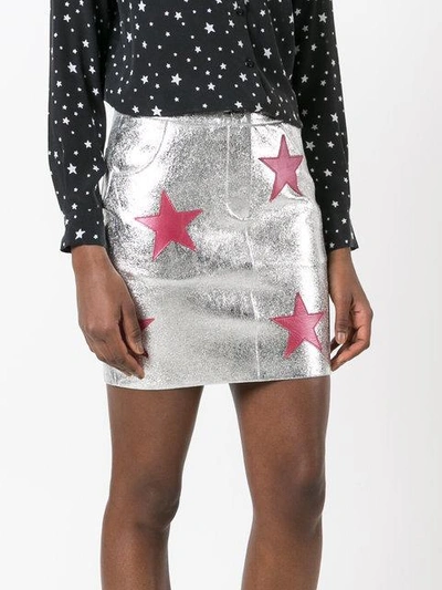 Shop Zoe Karssen Stars Patches Metallic Skirt