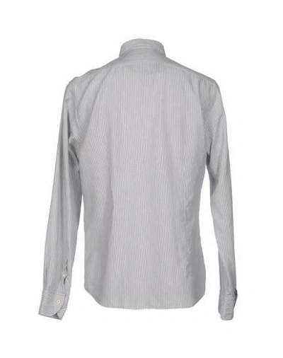 Shop Xacus Striped Shirt In Light Grey
