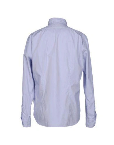 Shop Xacus Striped Shirt In Sky Blue