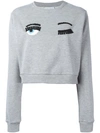 CHIARA FERRAGNI embellished eyes sweatshirt,HANDWASH