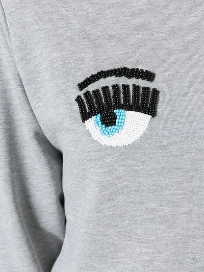Shop Chiara Ferragni Embellished Eyes Sweatshirt
