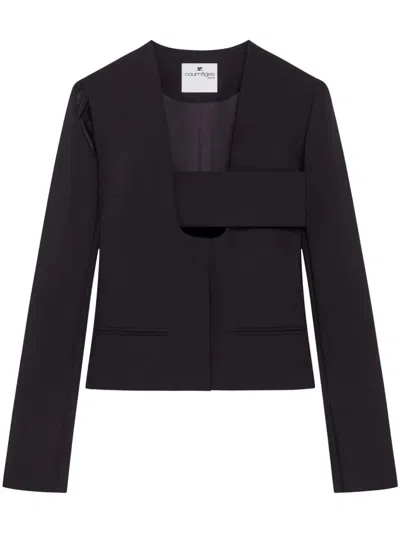 Courrèges Infinity Polywool Jacket In Black