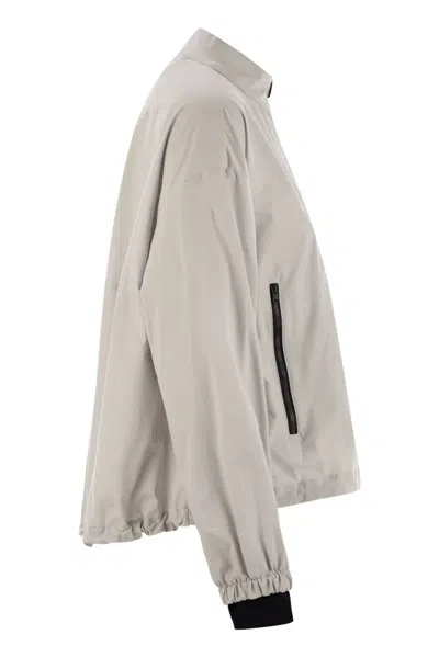 Herno Laminar Bomber Jacket With Zip In Gray