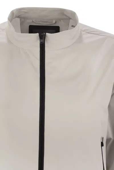 Herno Laminar Bomber Jacket With Zip In Gray