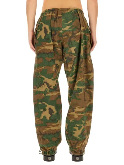 Givenchy Camouflage-print Cotton Cargo Trousers In Green