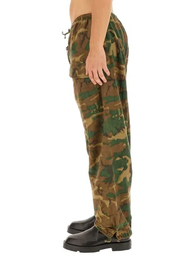 Givenchy Camouflage-print Cotton Cargo Trousers In Green