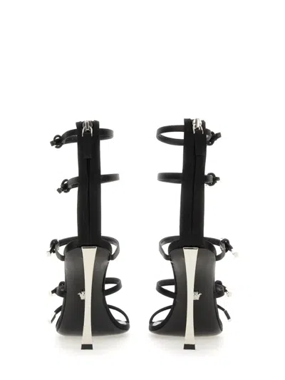 Versace Pin-point Stiletto Sandal In Black