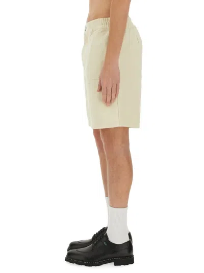 3paradis Casual Twill Shorts With Elastic Waistband In Beige