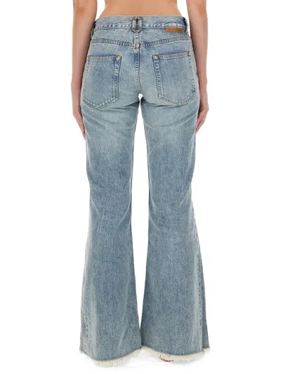 Stella Mccartney Clasp-embellished Low-rise Flared Jeans In Blue