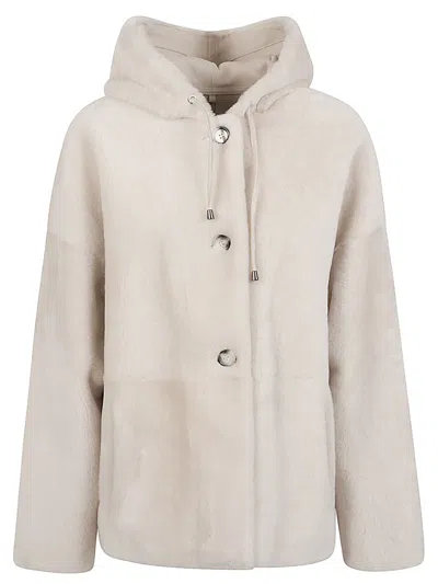 Enes Off White Sofia Hooded Jacket In Neutral