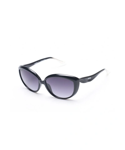 Moschino Pointed Cat Eye Sunglasses In Black Gold/clear