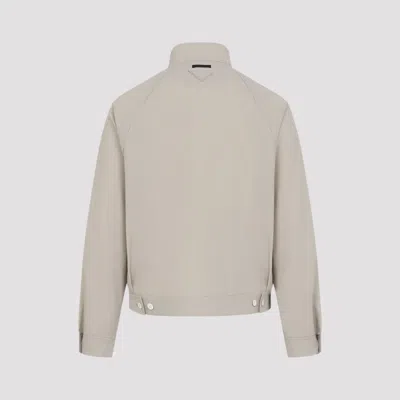 Prada Structured Jacket High Collar Button Cuffs In Neutral