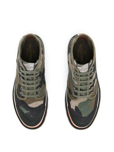 Shop Valentino Camouflage Boots In A Green Bru W Green Gred|nero