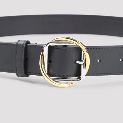 Jacquemus Salon Leather Belt Slim Adjustable Design In Black