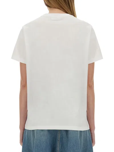 Ganni Basic Jersey Cherry Relaxed T-shirt In White