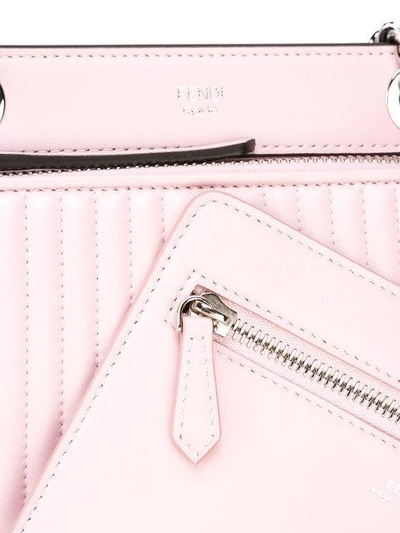 Fendi Dotcom Click Leather Shoulder Bag In Pink
