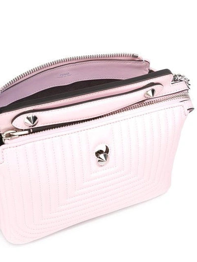 Fendi Dotcom Click Leather Shoulder Bag In Pink