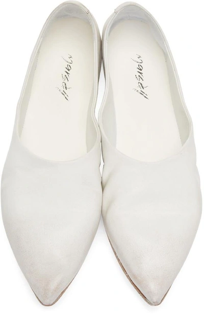 Shop Marsèll White Stuzzicadente Ballerina Flats
