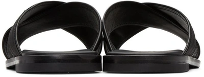 Shop Versace Black Cross Strap Sandals