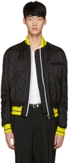 Haider Ackermann Black Jacquard Check Bomber Jacket