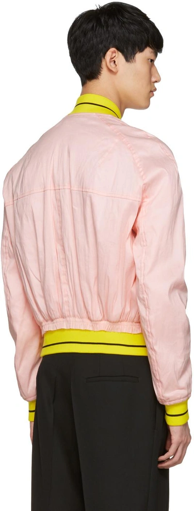 Shop Haider Ackermann Pink Linen Bomber Jacket