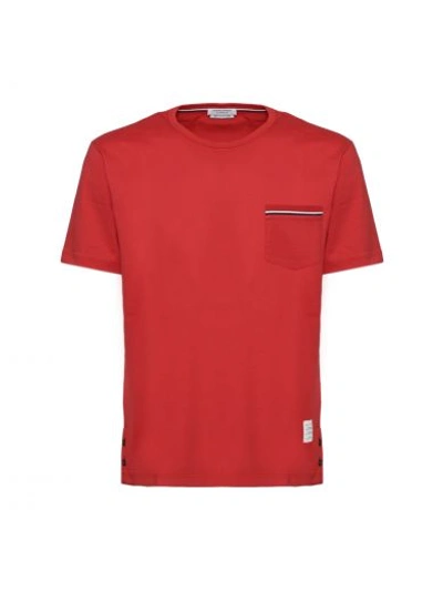 Shop Thom Browne Pocket T-shirt In Red