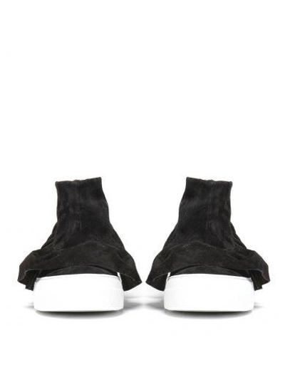 Shop Joshua Sanders Ruffle Detail Hi-top Sneakers In Black