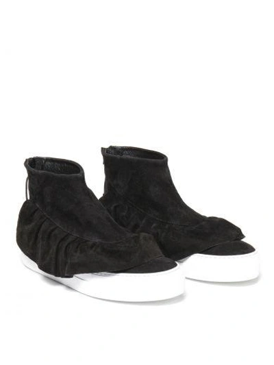 Shop Joshua Sanders Ruffle Detail Hi-top Sneakers In Black