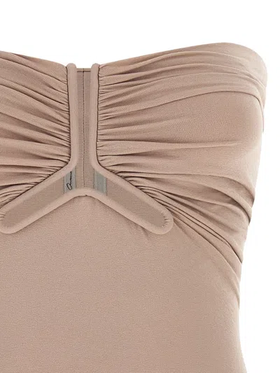 Rick Owens Pink Solid Strapless Top In Pink