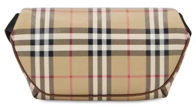 Burberry Check Pattern Belt Bag Adjustable Strap In Beige