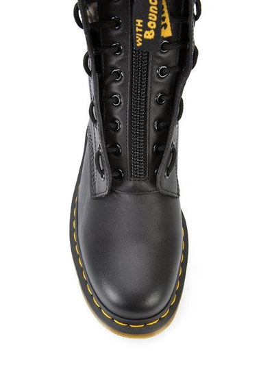 Shop Yohji Yamamoto Dr. Martens Front Zip Boots - Black